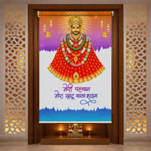 Mandir Roller Blind with Khatu Shyam print design