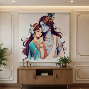 Home Decor Items Online at Best Price in India 27 Radha Krishna Roller Blind for Puja Room and Home Decor
