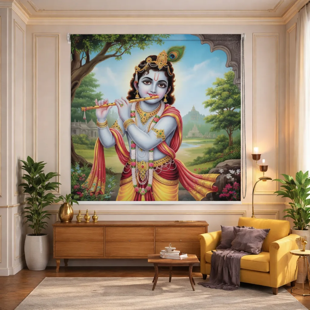 Lord Krishna Roller Blinds for Temple 1 Lord Krishna Roller Blinds for Temple