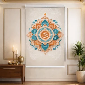 Mandala Art Design Om (ॐ) Mandir Roller Blind