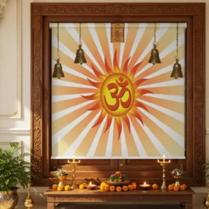 Om (ॐ) Sun Rays Roller Blind for Temple