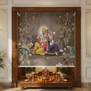 Radha Krishna Pooja Room and Mandir Roller Blinds