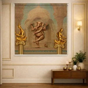Spiritual & Artistic Dancing Lord Ganesha Roller Blind