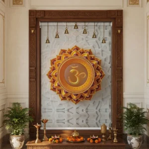 Spiritual Om (ॐ) Mandala art Roller Blind for Pooja Room