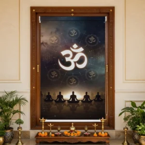Spiritual Om (ॐ) Meditation Mandir Roller Blind