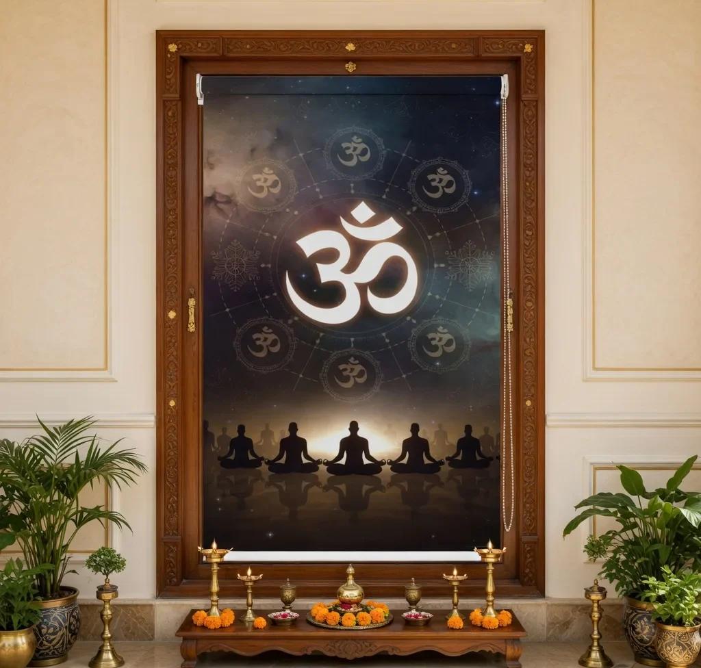 Spiritual Om (ॐ) Meditation Mandir Roller Blind 1 Spiritual Om (ॐ) Meditation Mandir Roller Blind