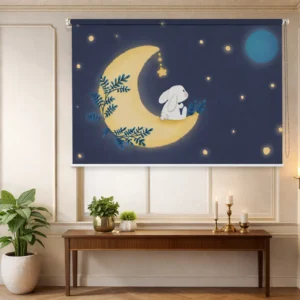 Home Decor Items Online at Best Price in India 29 Bunny on Moon Kid's Room Roller Blind Design