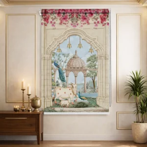 Home Decor Items Online at Best Price in India 7 Divine Kamadhenu Cow Design Pichwai Temple Roller Blind