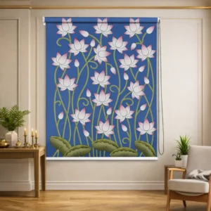 Blue Lotus Garden Pichwai Roller blind