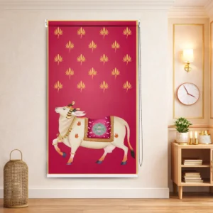 Home Decor Items Online at Best Price in India 55 Traditional Indian Cow Pichwai Art Roller Blind for Mandir