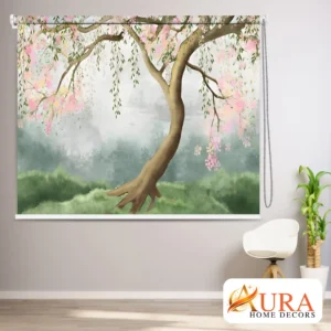 Blossoming Willow Tree Design Roller Blind for WIndow