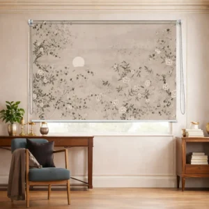 Elegant Floral Moon Roller Blind for Window