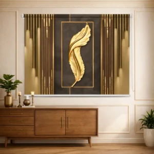 Luxury Gold Feather Roller Window Blind for Window