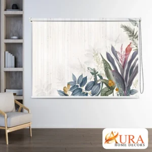 Minimal Botanical Soft Floral Roller Blinds for Living Room and Bedroom