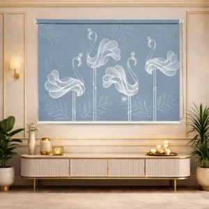 Minimal Line Art Bird Roller Blind for Window