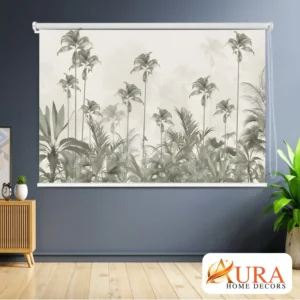 Monochrome Tropical Palm Forest Roller Blinds for Bedroom