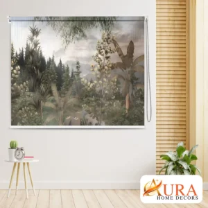 Nature-Inspired Tropical Forest Roller Blind for Window