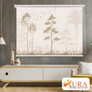 Neutral Nature Tree Pattern Rolller Blinds for Living Room & Bedroom