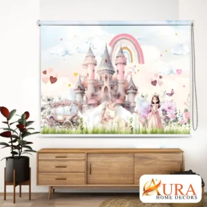 Princess and Unicorn Fantasy Window Roller Blind for Kids Room
