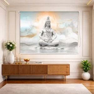 Home Decor Items Online at Best Price in India 31 Serene Lord Shiva Meditation Roller Blinds for Temple
