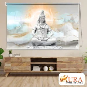 Serene Lord Shiva Meditation Roller Blind for Temple