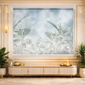 Soft Botanical Leaf Roller Blinds for Bedroom