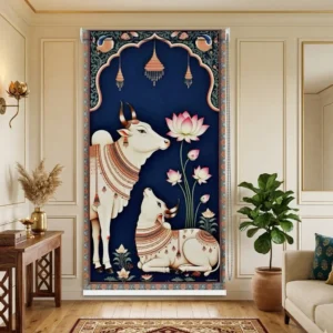Home Decor Items Online at Best Price in India 45 Traditional Rajasthani Divine Lotus Cow Pichwa Roller Blinds