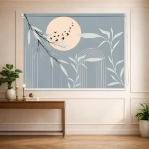 Trending Abstract Nature Sun and Bird Design Roller Blind