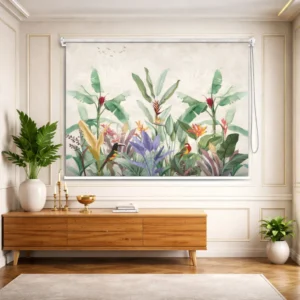 Tropical Garden Birds Roller Blinds for Living Room