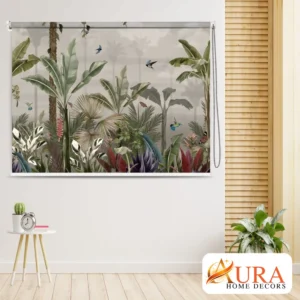 Tropical Jungle Forest Design Roller Blind for Living Room and Bedroom