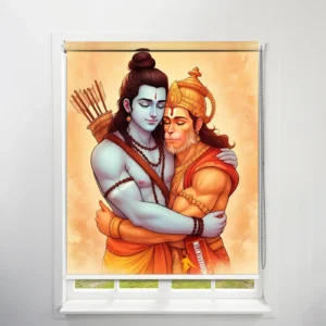 Divine Embrace of Bhagwan Shri Ram and Hanuman art design Roller Blind