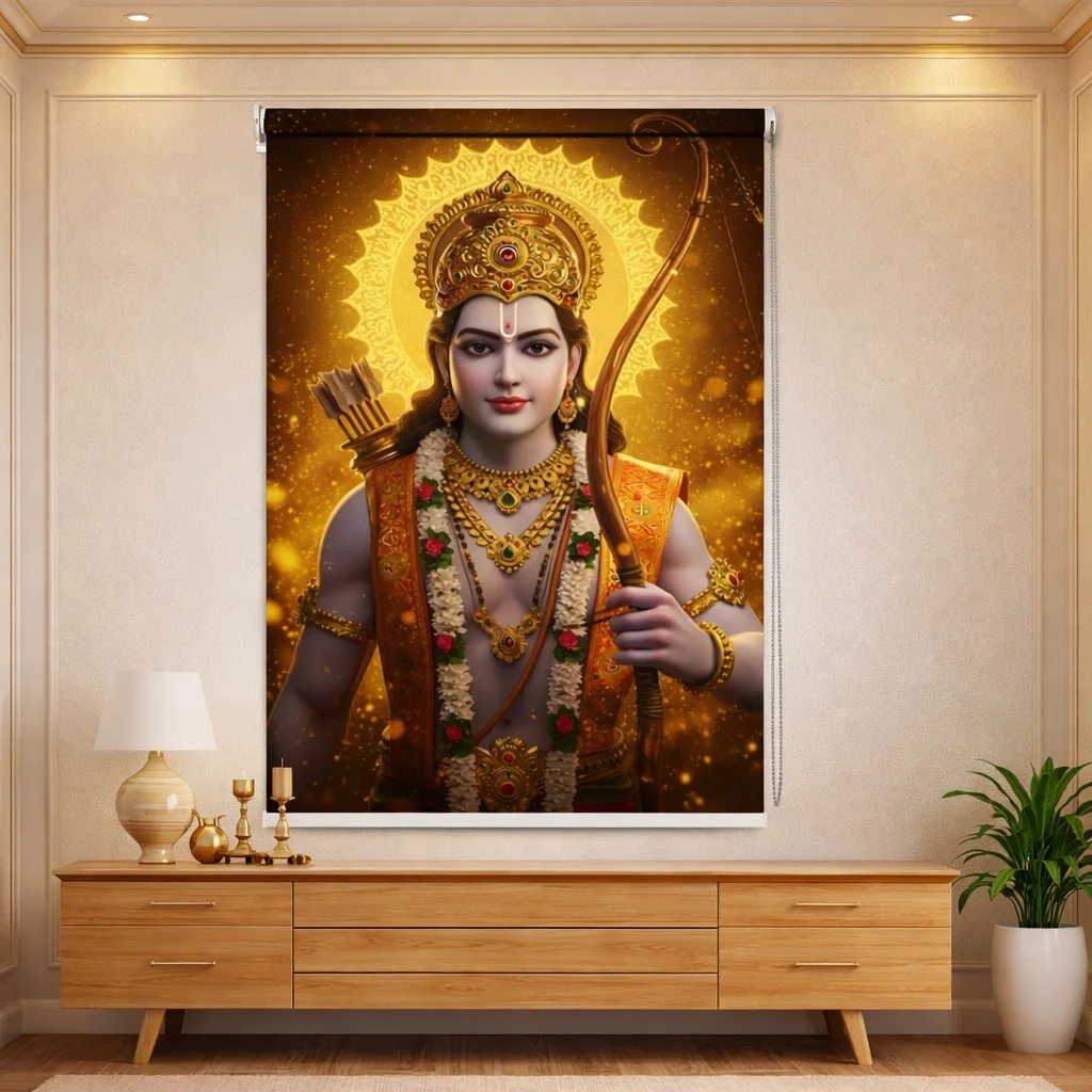 Divine Lord Rama Radiance Design Mandir Roller Blinds 1 Divine Lord Rama Radiance Design Mandir Roller Blinds