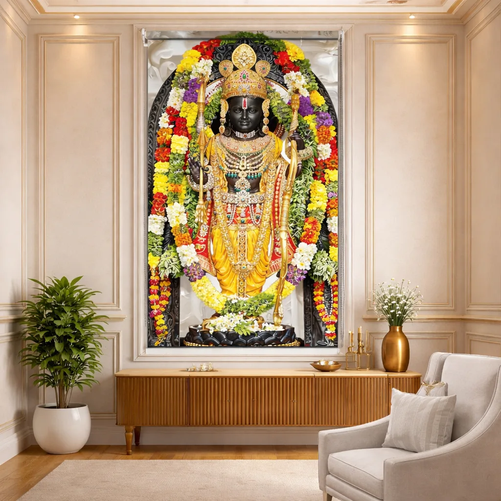 Divine Lord Rama Temple Art Roller Blind 1 Divine Lord Rama Temple Art Roller Blinds
