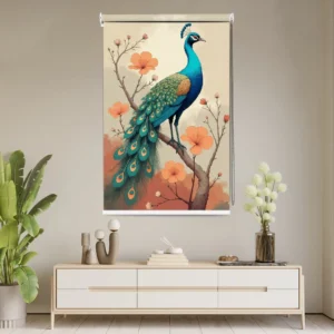Divine Peacock Blossom Art Roller Blind