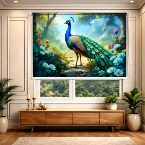 Divine Peacock Forest Harmony Roller Blind