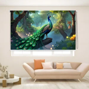 Enchanted Forest Peacock Roller Blind