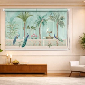 Imperial Peacock Courtyard Garden Roller Blind