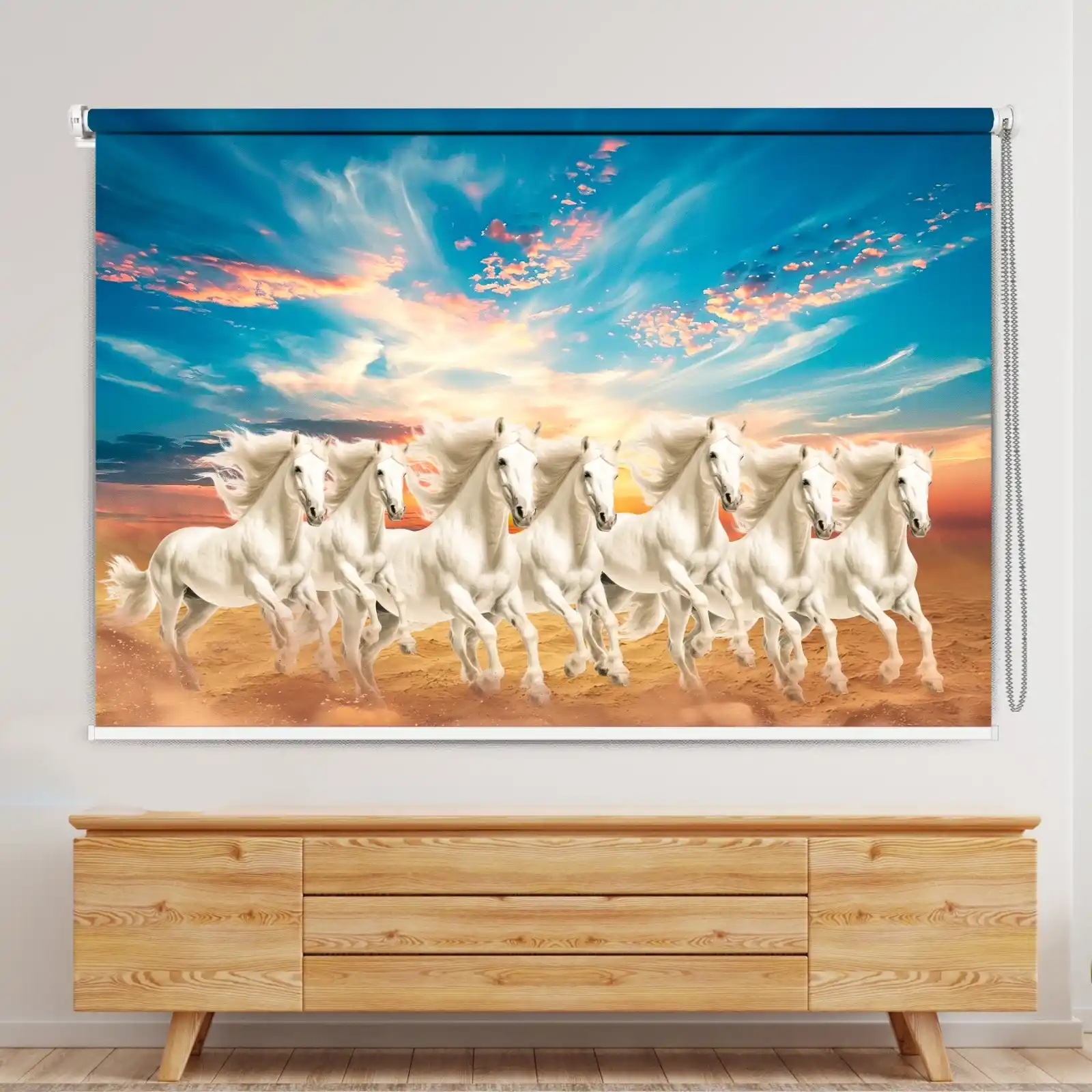 Majestic seven-horse Vastu-inspired Roller Blind