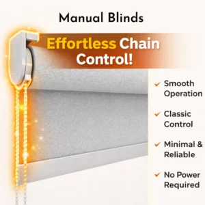 Manual Window Blinds with Chain Pull System for Smooth and Easy Operation