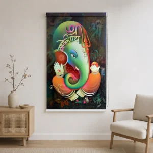 Modern Artistic Lord Ganesha Roller Blind