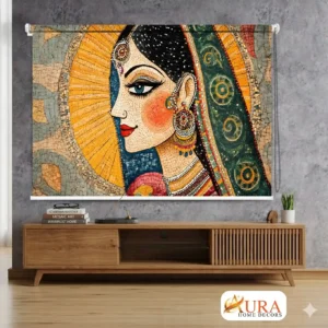 Royal Rajasthani Queen Mosaic Art Roller Blinds for Window