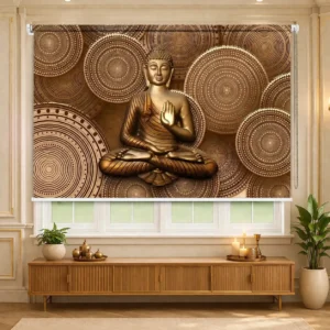 Sacred Buddha Mandala Roller Blind for Spiritual Window Decor