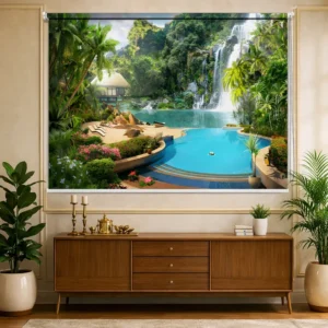 Home Decor Items Online at Best Price in India 14 Tropical Waterfall Paradise Window Roller Blinds