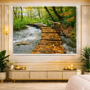 Vastu-Inspired Nature Scenery Roller Blind for Window