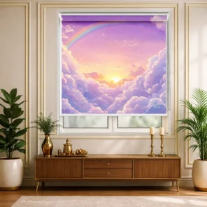 Dreamy Cloudscape Rainbow Pastel Sky Kids Room Roller Blind