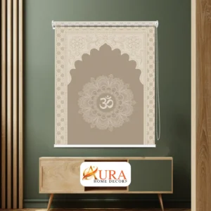Elegant Om Mandala Arch Pooja Room Roller Blinds