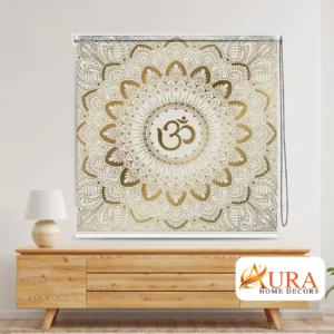 Golden Mandala Om Spiritual Temple Roller Blinds