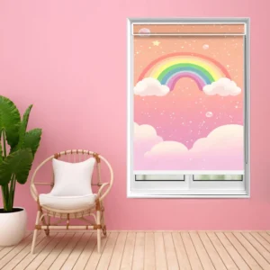 Pastel Rainbow Print Design and Cloud Dream Kids Roller Blind