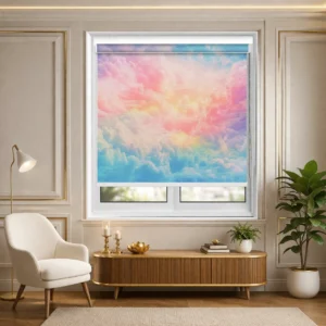 Home Decor Items Online at Best Price in India 26 Soft Sky & Cotton Candy Horizon Design Roller Blind for Kid's Rooms