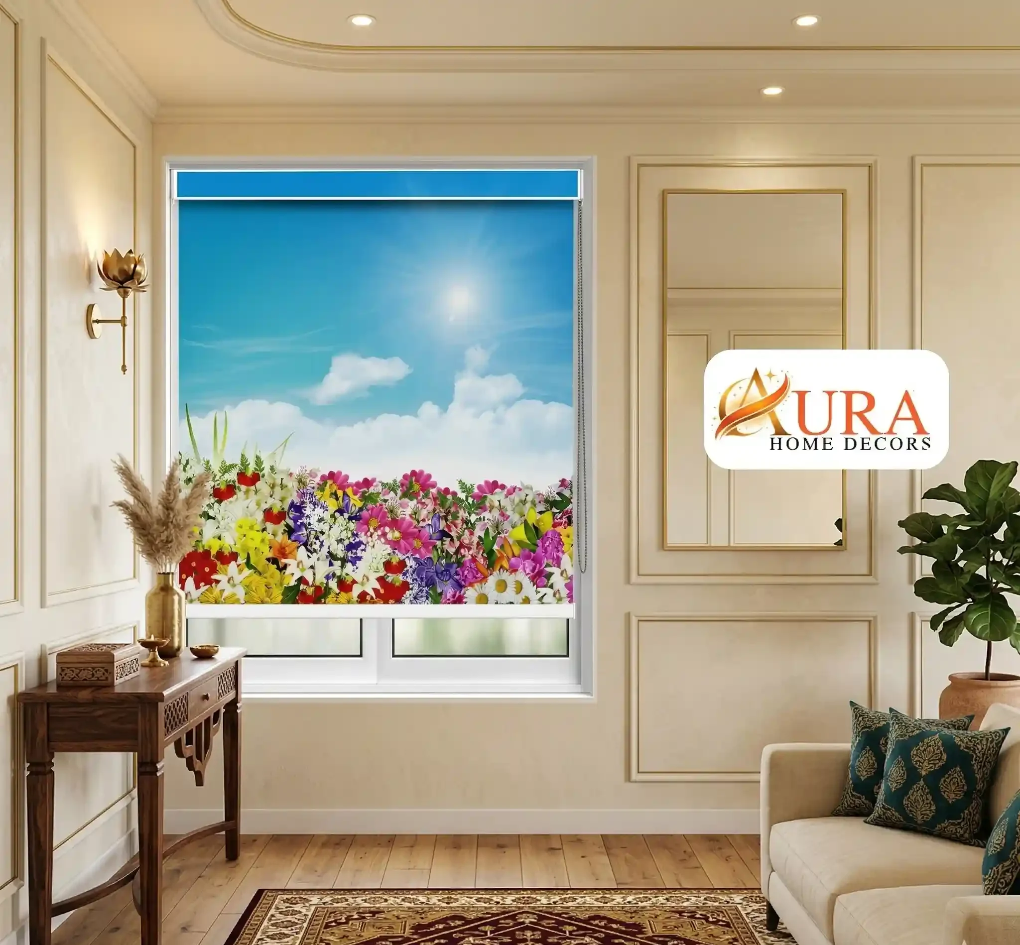 Spring Bloom Meadow Bright Floral Sky Window Shade 1 Spring Bloom Meadow Bright Floral Sky Window Shade